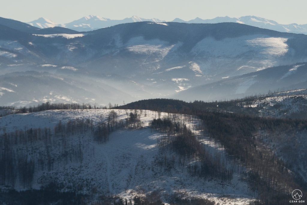 Beskid Żywiecki. W tle Tatry Zachodnie i Rohacze